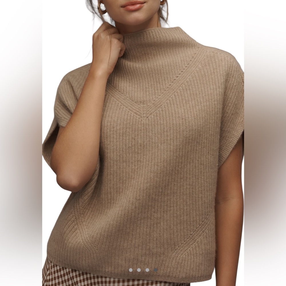 Anthropologie The Enza Cashmere Poncho Cowl Neck Knit Sweater Vest - Brand New! - Picture 4 of 8